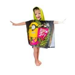 Poncho mare bambini Minions verde 55x110cm