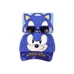 Cappello con visiera e occhiali da sole blu Sonic