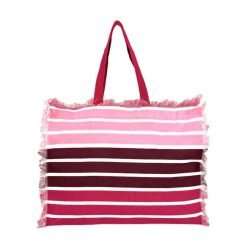 Borsa mare righe rosa
